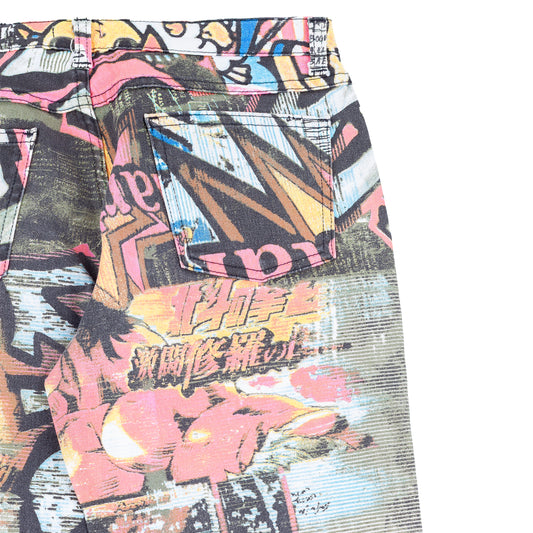Roberto Cavalli Angels Graffiti Comic Printed Pants
