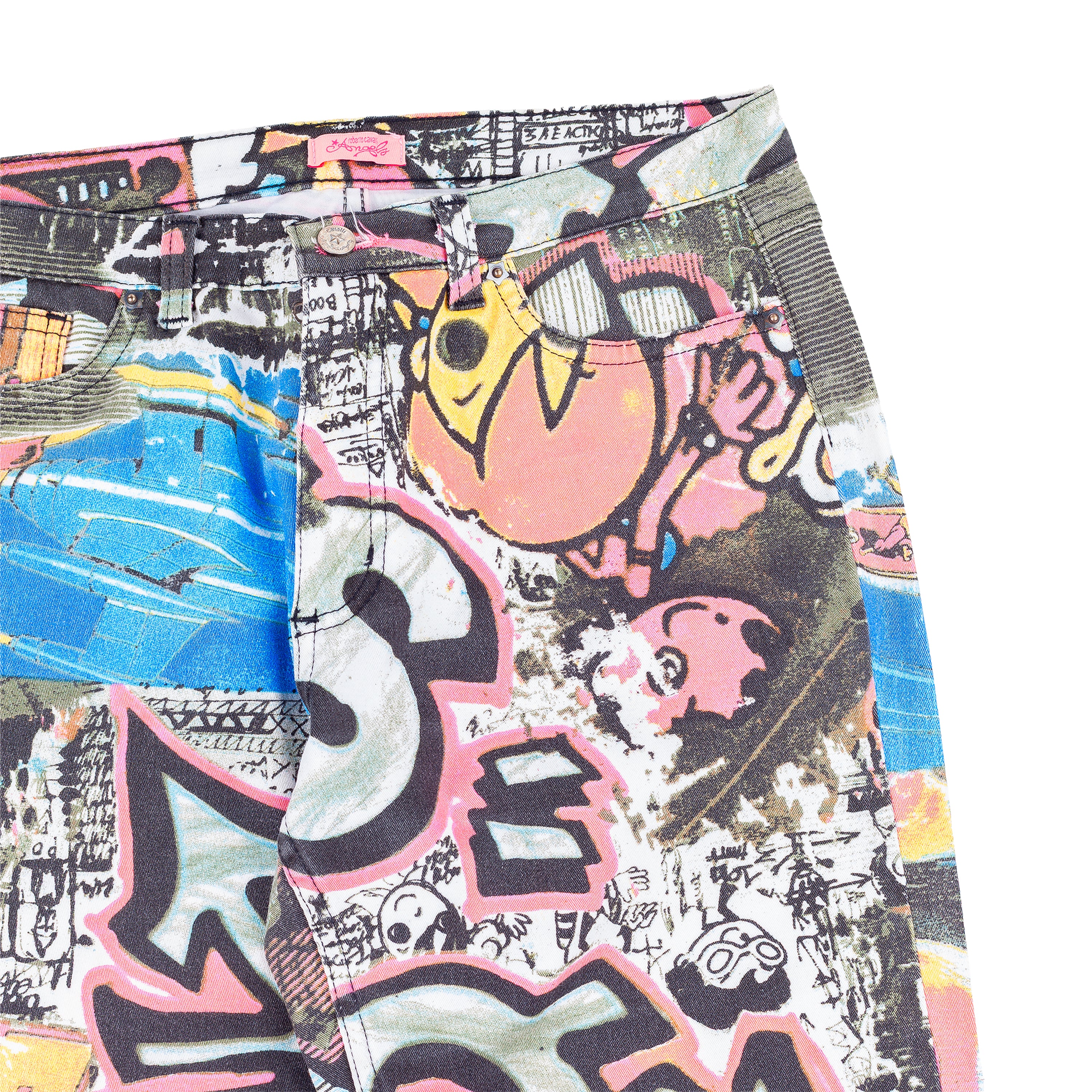Roberto Cavalli Angels Graffiti Comic Printed Pants