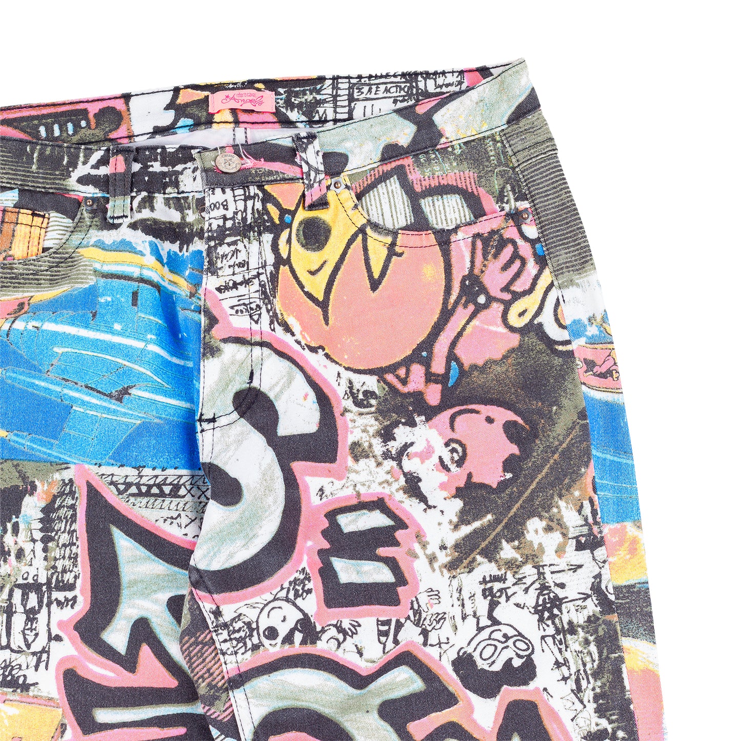 Roberto Cavalli Angels Graffiti Comic Printed Pants