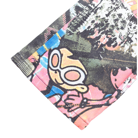 Roberto Cavalli Angels Graffiti Comic Printed Pants