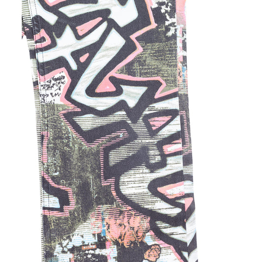 Roberto Cavalli Angels Graffiti Comic Printed Pants