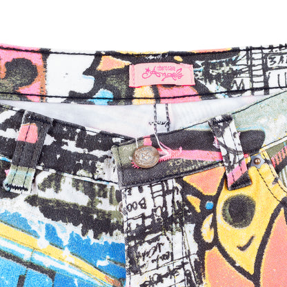 Roberto Cavalli Angels Graffiti Comic Printed Pants