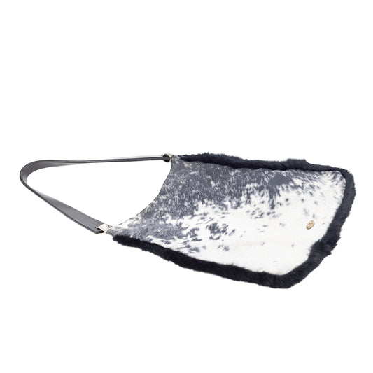 Roberto Cavalli Animal Print Faux Fur Trim Bag