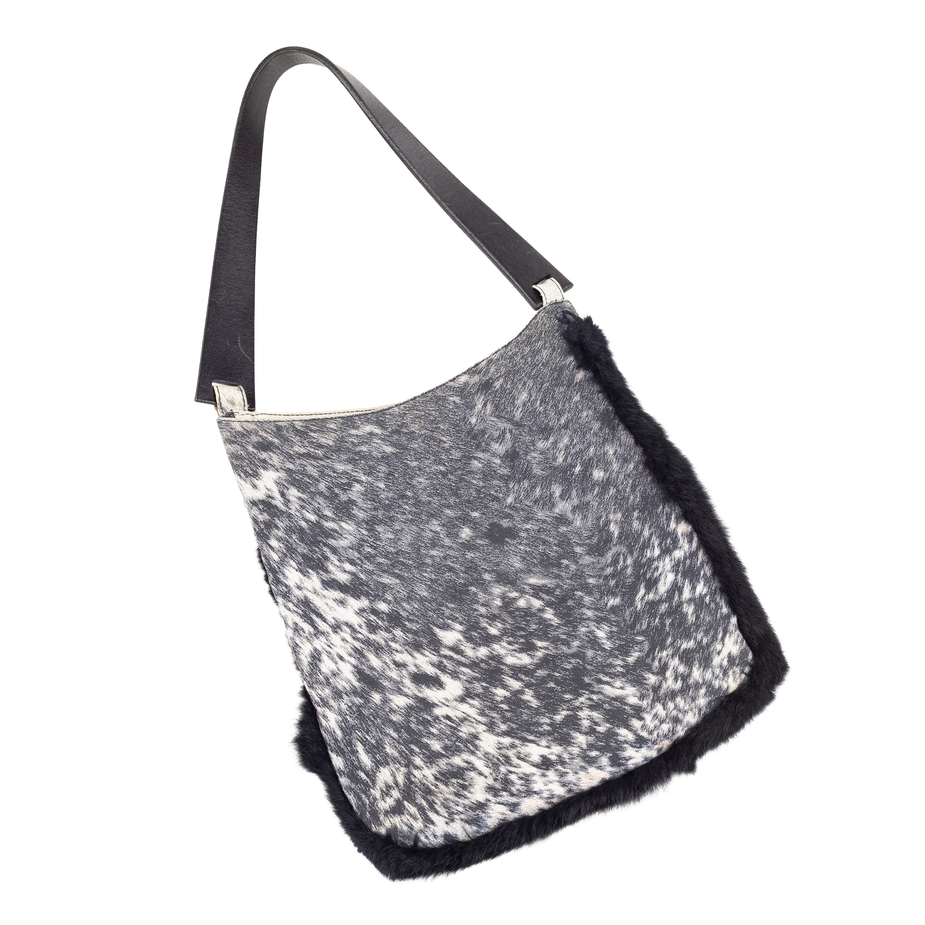 Roberto Cavalli Animal Print Faux Fur Trim Bag