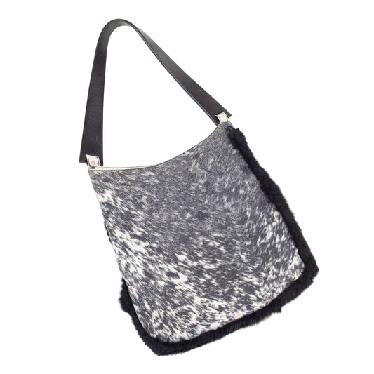 Roberto Cavalli Animal Print Faux Fur Trim Bag