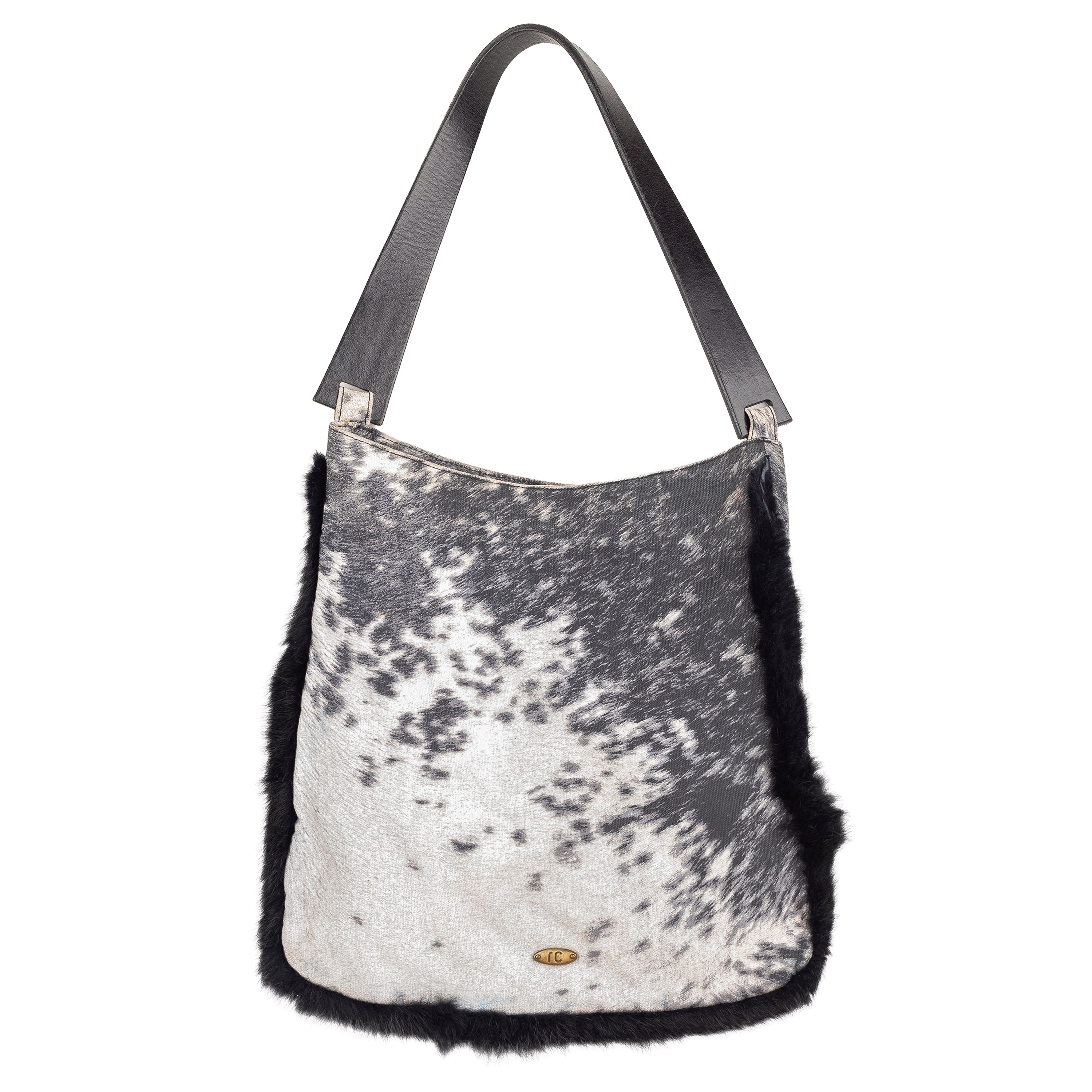 Roberto Cavalli Animal Print Faux Fur Trim Bag