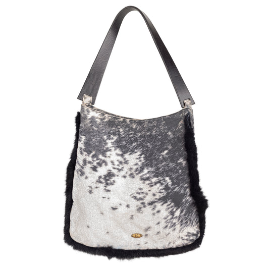 Roberto Cavalli Animal Print Faux Fur Trim Bag