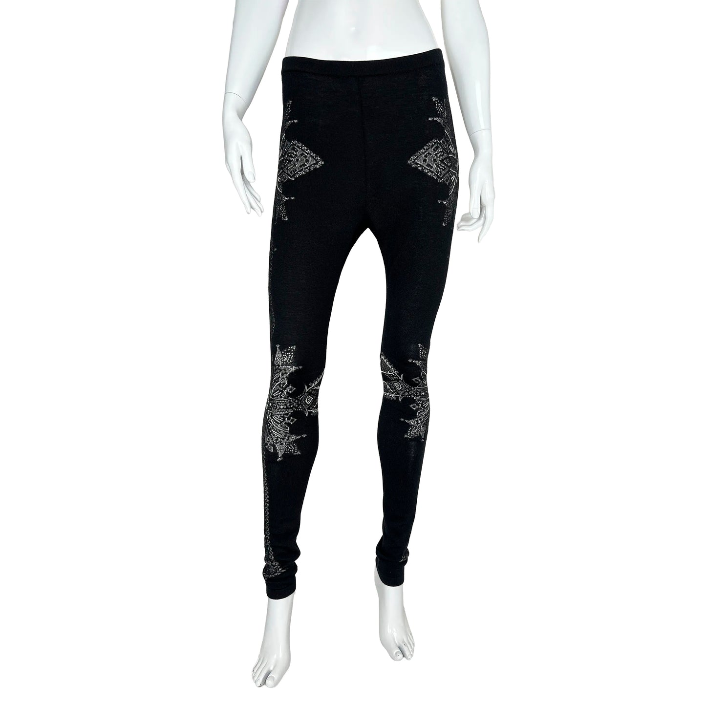 Rare Alexander McQueen FW2010 Black Wool Cross Leggings
