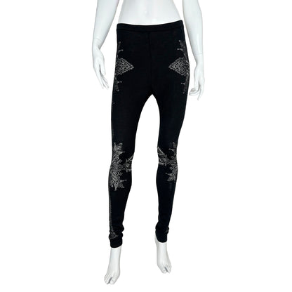 Rare Alexander McQueen FW2010 Black Wool Cross Leggings