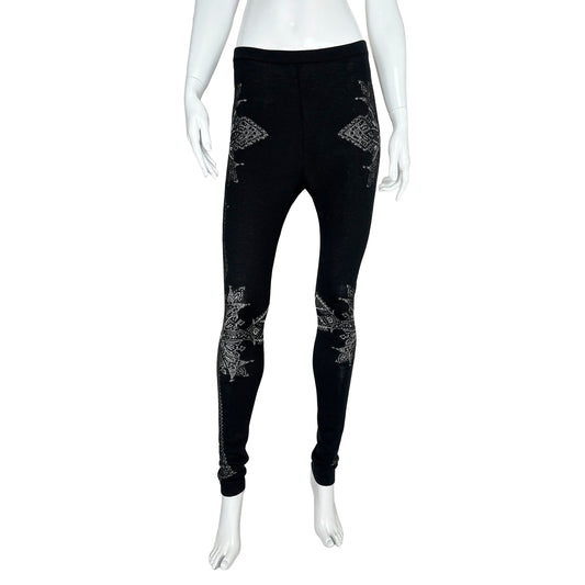 Rare Alexander McQueen FW2010 Black Wool Cross Leggings