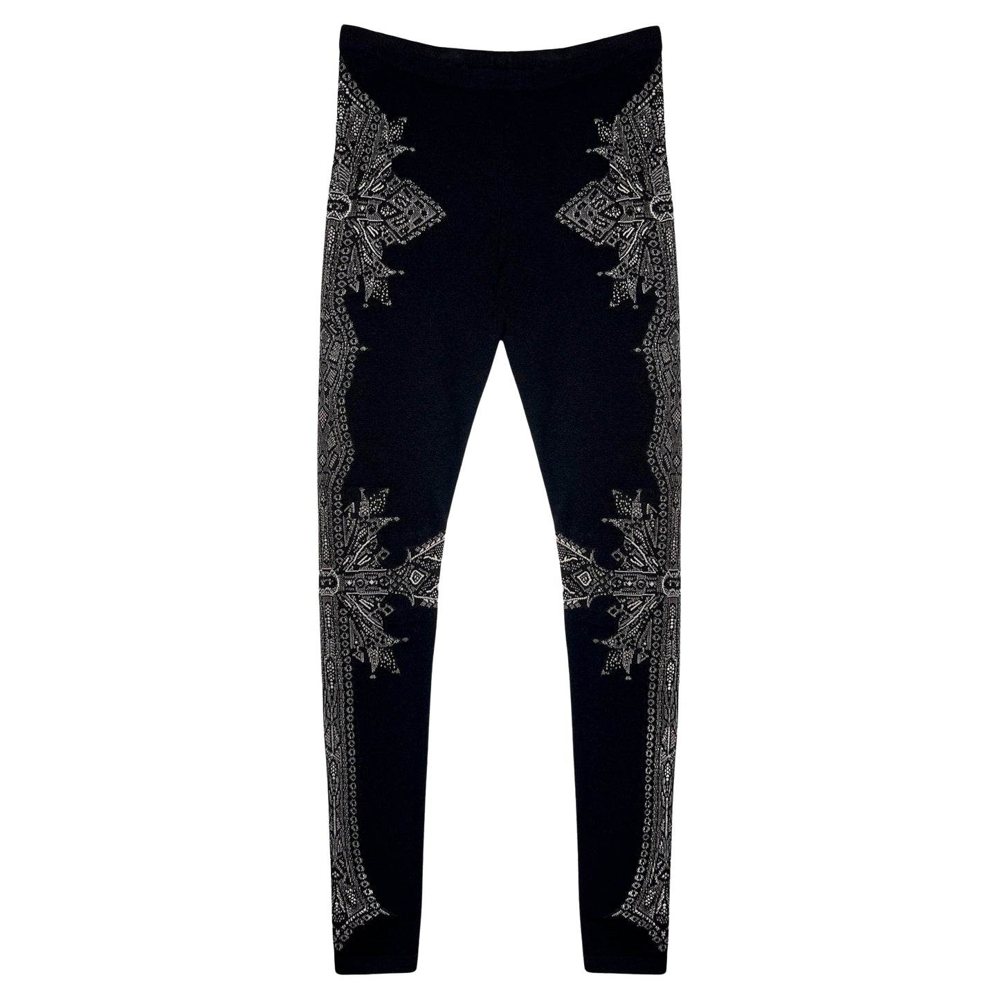 Rare Alexander McQueen FW2010 Black Wool Cross Leggings