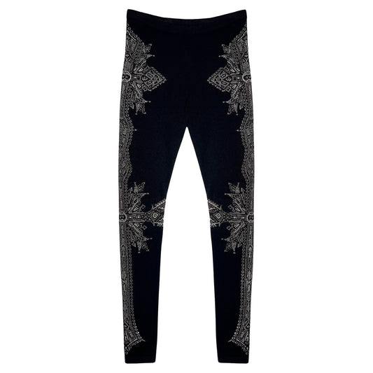 Rare Alexander McQueen FW2010 Black Wool Cross Leggings