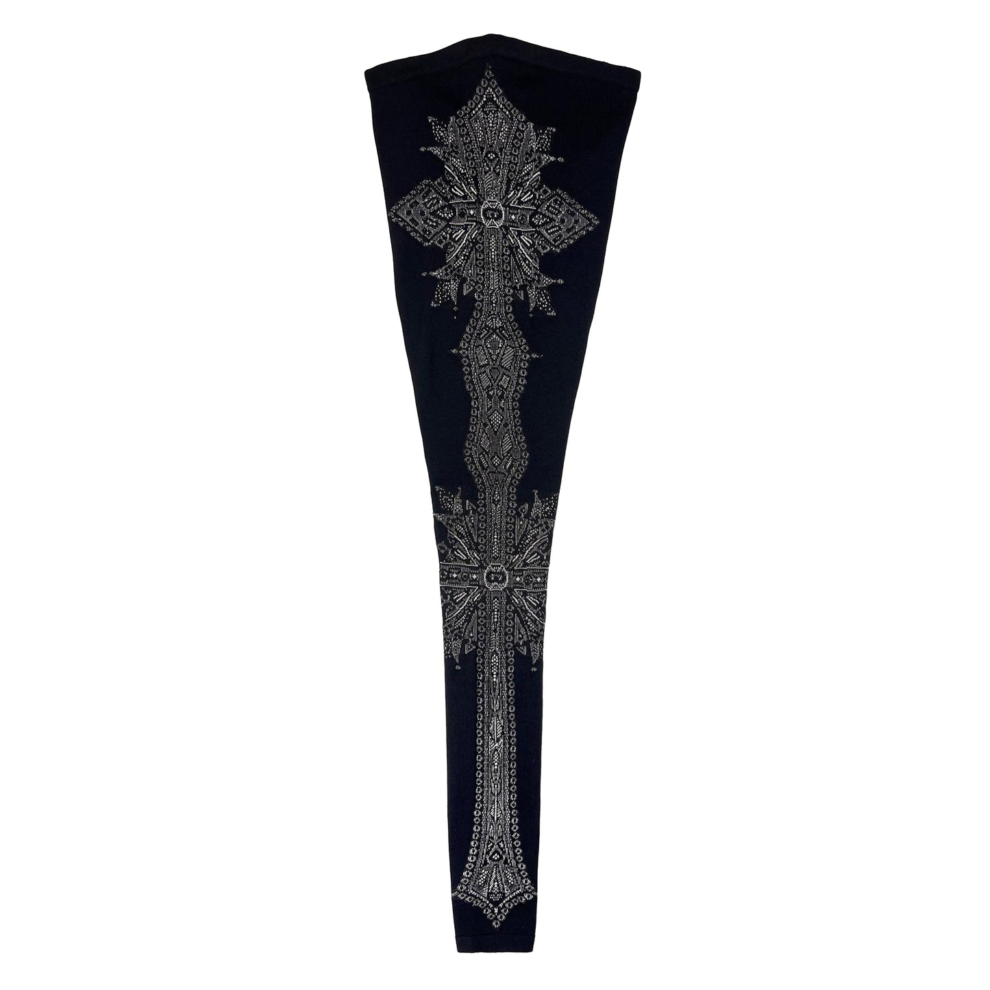Rare Alexander McQueen FW2010 Black Wool Cross Leggings