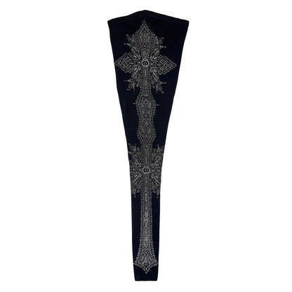 Rare Alexander McQueen FW2010 Black Wool Cross Leggings