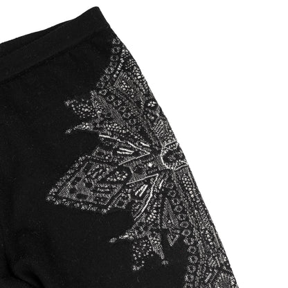 Rare Alexander McQueen FW2010 Black Wool Cross Leggings