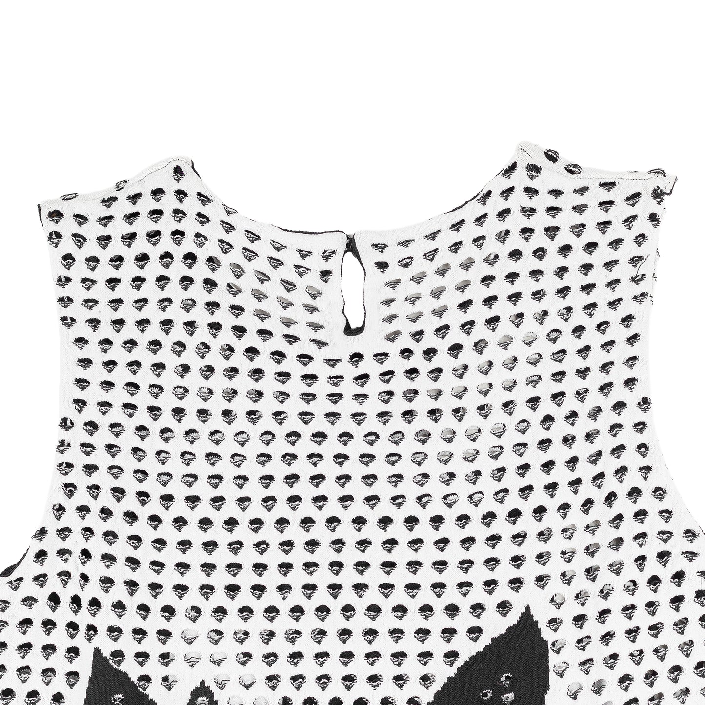 Salvatore Ferragamo Black & White Holes Mini Dress