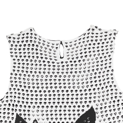 Salvatore Ferragamo Black & White Holes Mini Dress
