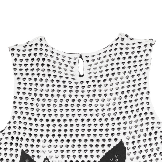 Salvatore Ferragamo Black & White Holes Mini Dress