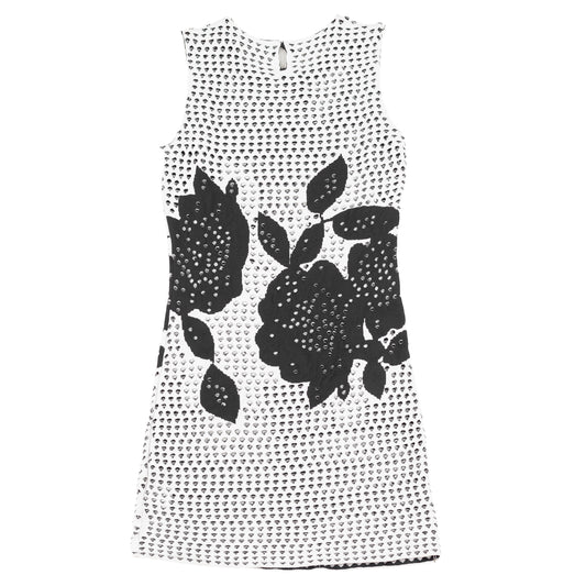 Salvatore Ferragamo Black & White Holes Mini Dress