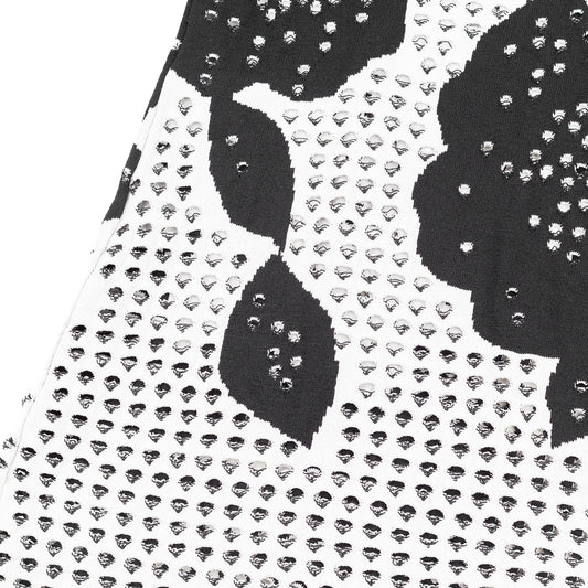 Salvatore Ferragamo Black & White Holes Mini Dress