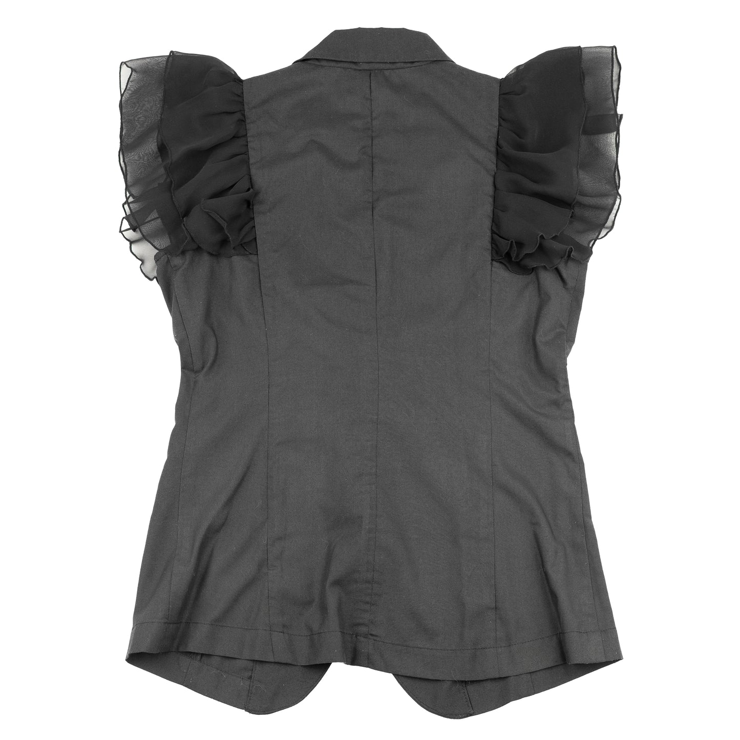 Marc Jacobs Black Ruffled Sleeves Vest Top
