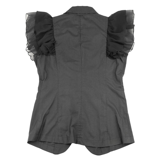 Marc Jacobs Black Ruffled Sleeves Vest Top