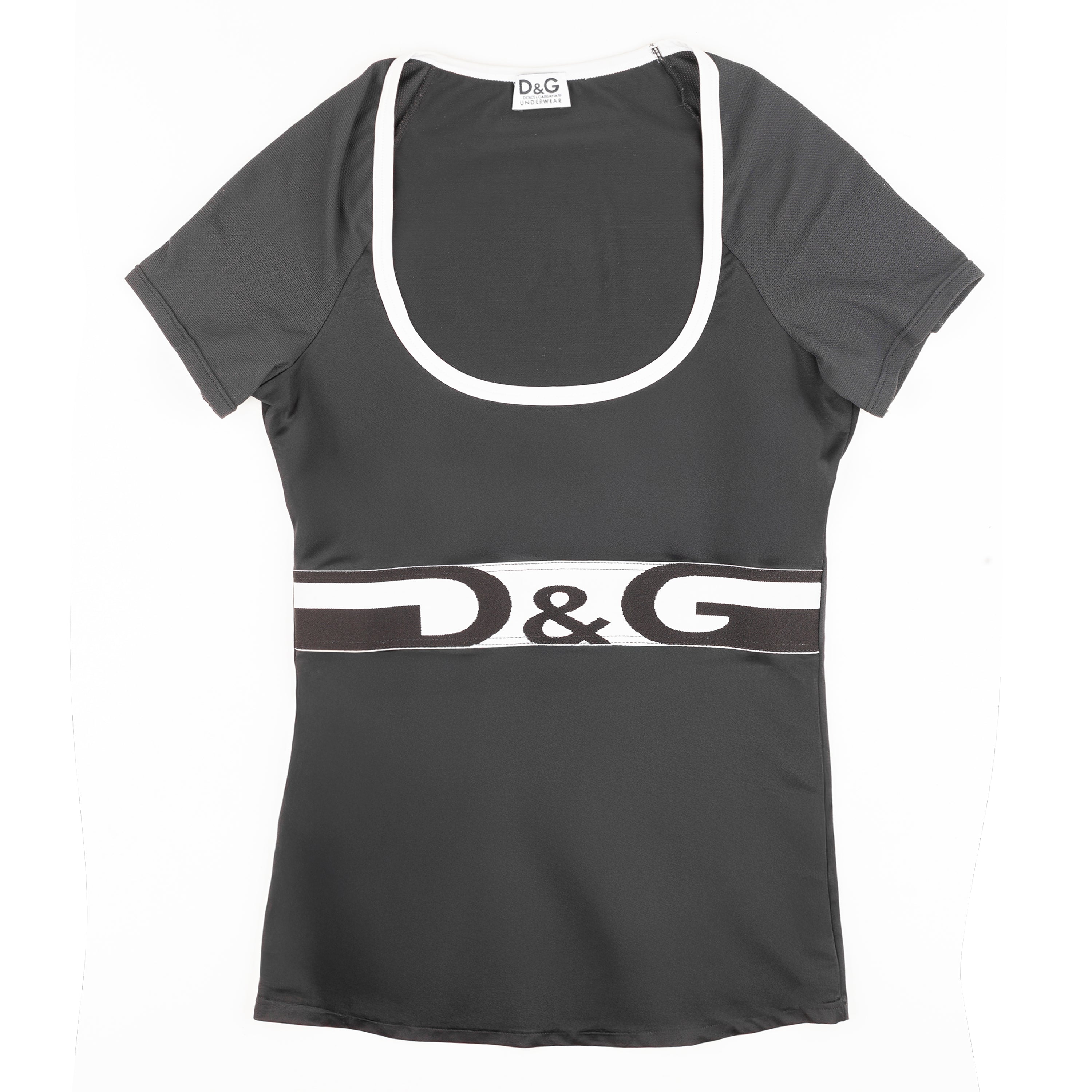 Dolce & Gabbana Underwear Black Low Neck Top