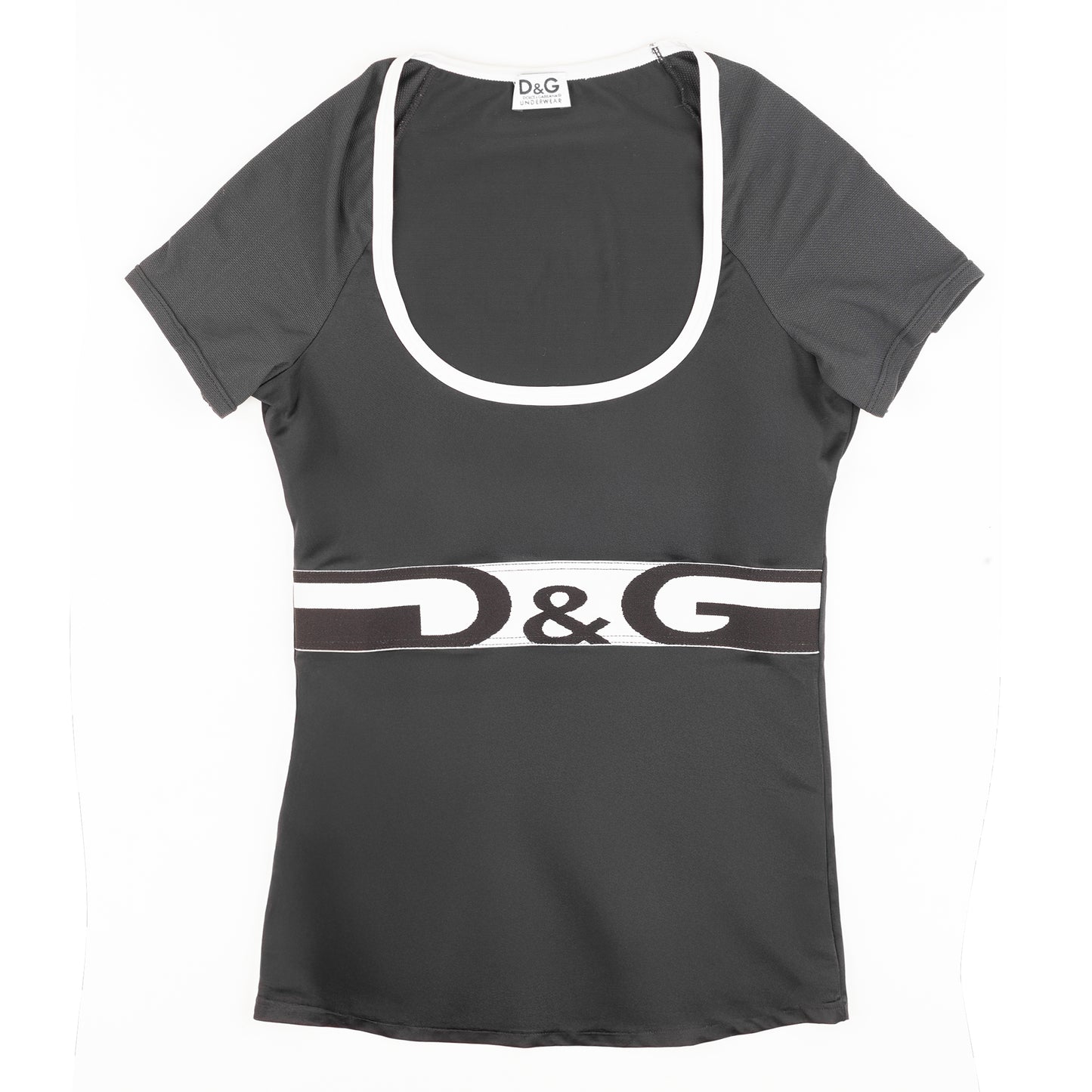 Dolce & Gabbana Underwear Black Low Neck Top