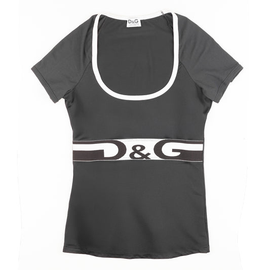 Dolce & Gabbana Underwear Black Low Neck Top