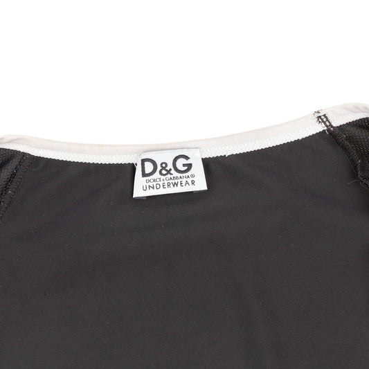 Dolce & Gabbana Underwear Black Low Neck Top