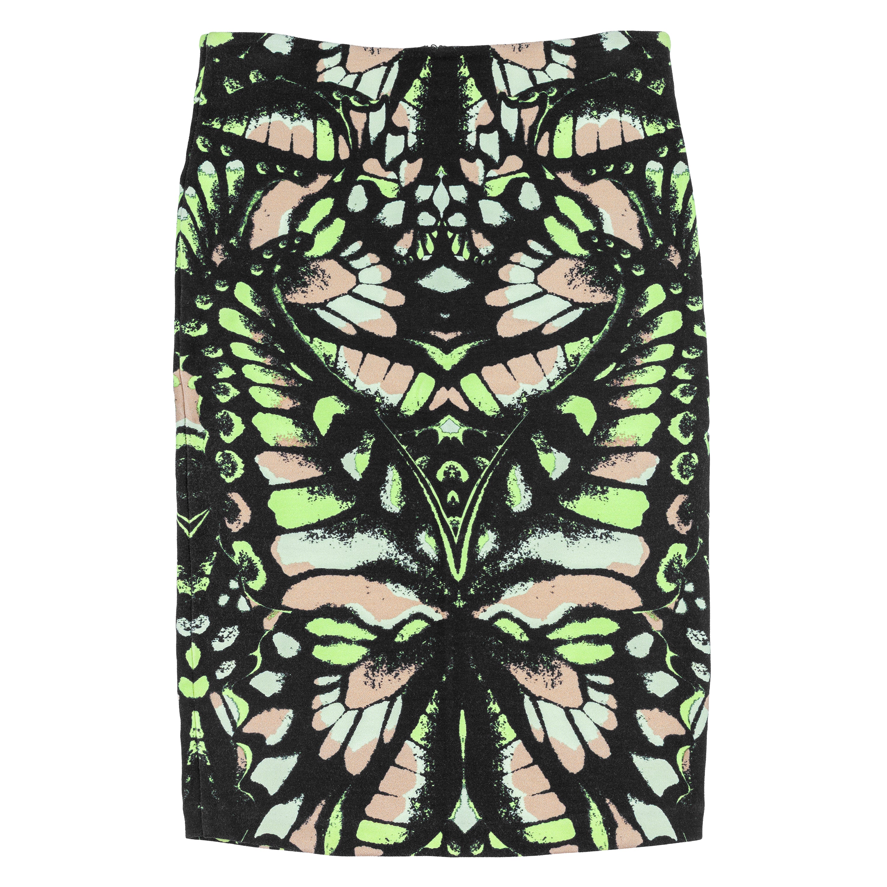 Alexander McQueen Butterfly Print Adjusted Midi Skirt