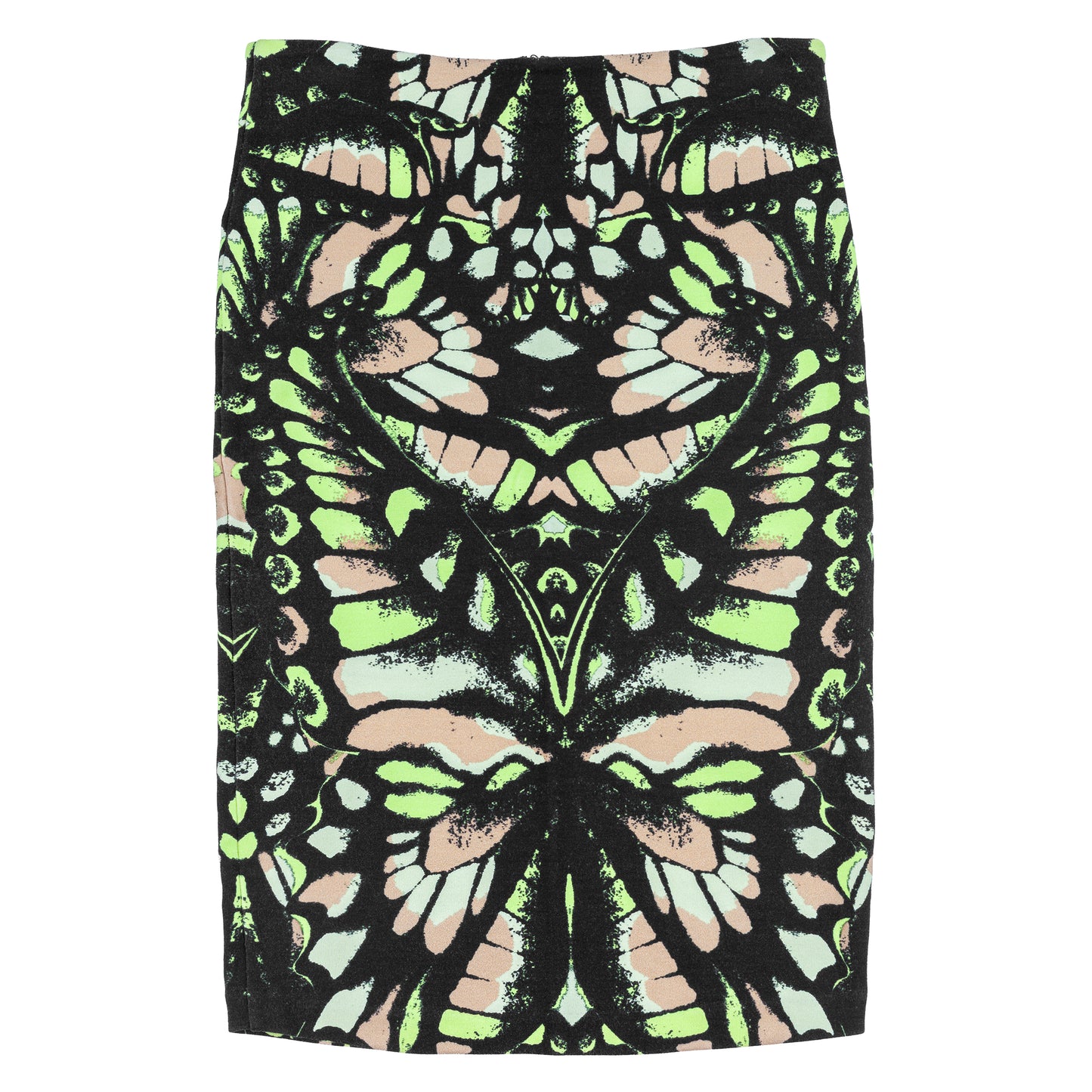 Alexander McQueen Butterfly Print Adjusted Midi Skirt