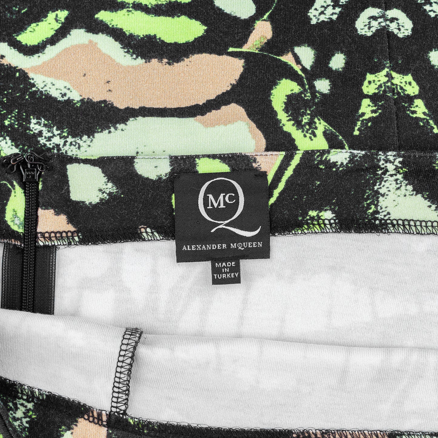 Alexander McQueen Butterfly Print Adjusted Midi Skirt