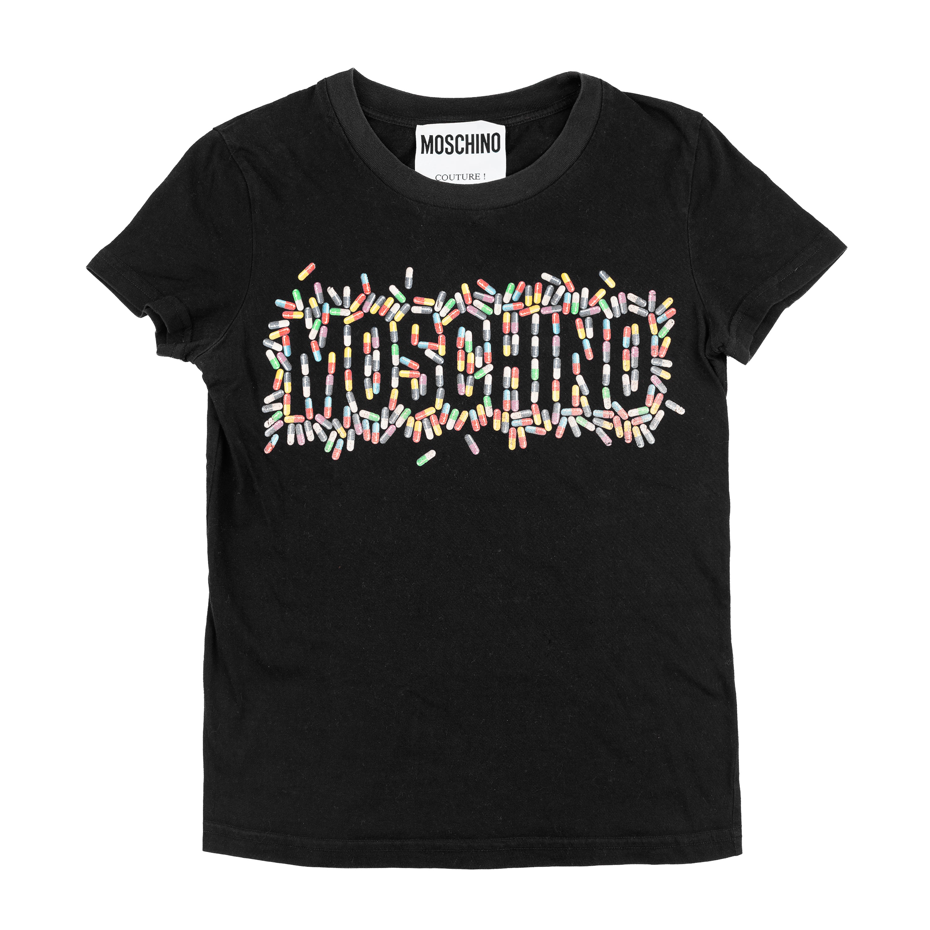 Moschino Pills Print Black T-Shirt