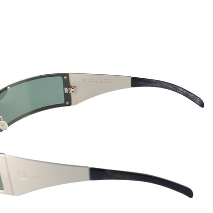 Christian Dior "Dior Punk" Silver Shield Sunglasses 3Y6W7