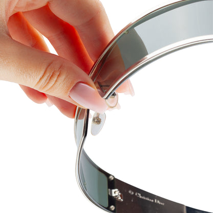 Christian Dior "Dior Punk" Silver Shield Sunglasses 3Y6W7