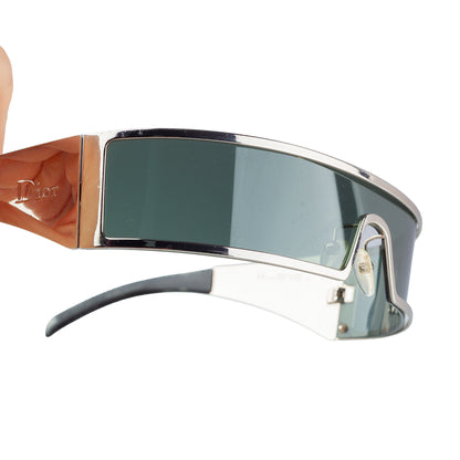 Christian Dior "Dior Punk" Silver Shield Sunglasses 3Y6W7