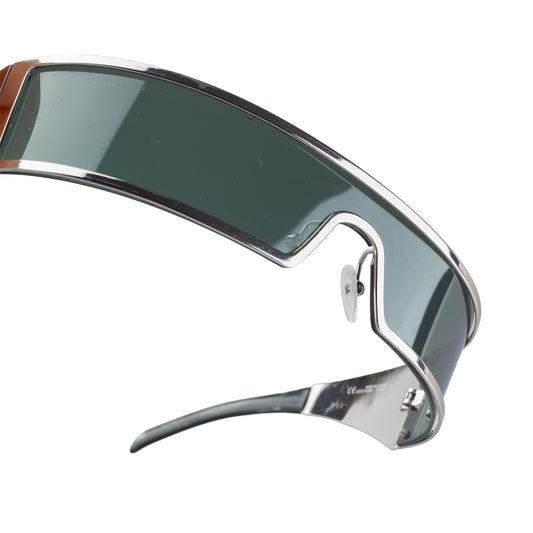 Christian Dior "Dior Punk" Silver Shield Sunglasses 3Y6W7