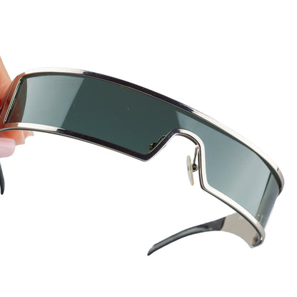 Christian Dior "Dior Punk" Silver Shield Sunglasses 3Y6W7