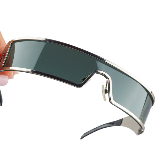Christian Dior "Dior Punk" Silver Shield Sunglasses 3Y6W7