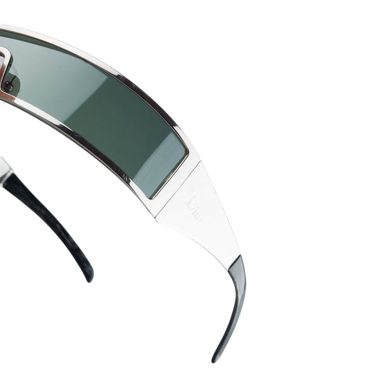 Christian Dior "Dior Punk" Silver Shield Sunglasses 3Y6W7