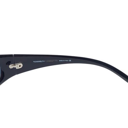 Chanel 6004-B Black Wrap Rhinestone Sunglasses