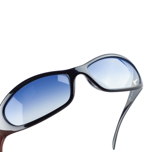Chanel 6004-B Black Wrap Rhinestone Sunglasses