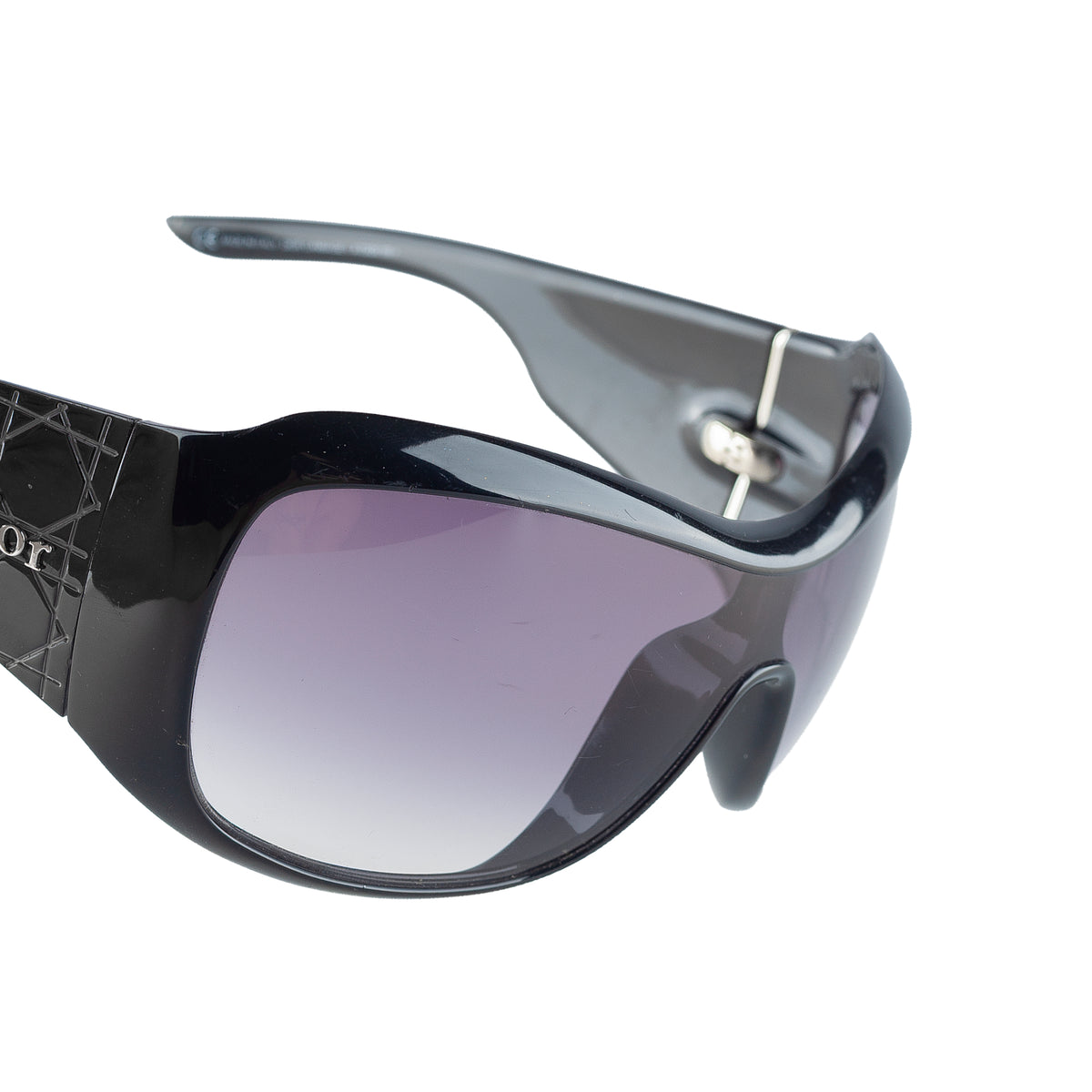 Christian Dior Cannage 1 Black Oversized Shield Sunglasses