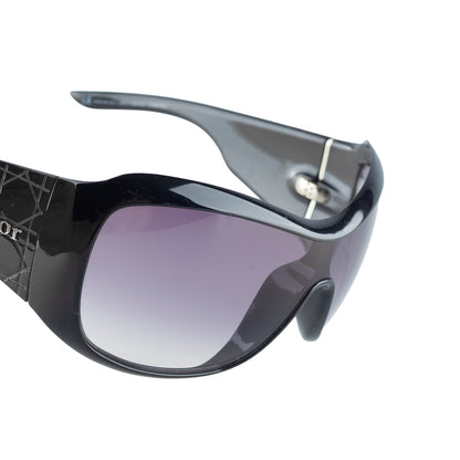 Christian Dior Cannage 1 Black Oversized Shield Sunglasses