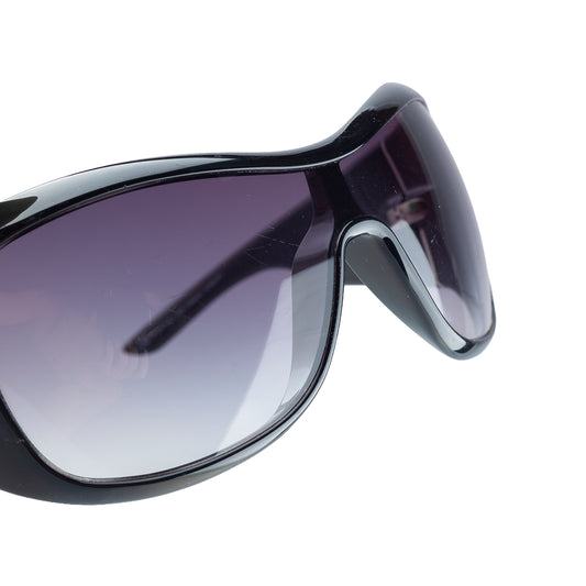 Christian Dior Cannage 1 Black Oversized Shield Sunglasses