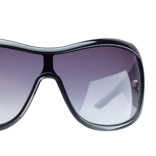 Christian Dior Cannage 1 Black Oversized Shield Sunglasses