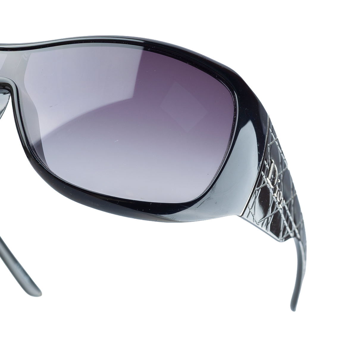 Christian Dior Cannage 1 Black Oversized Shield Sunglasses