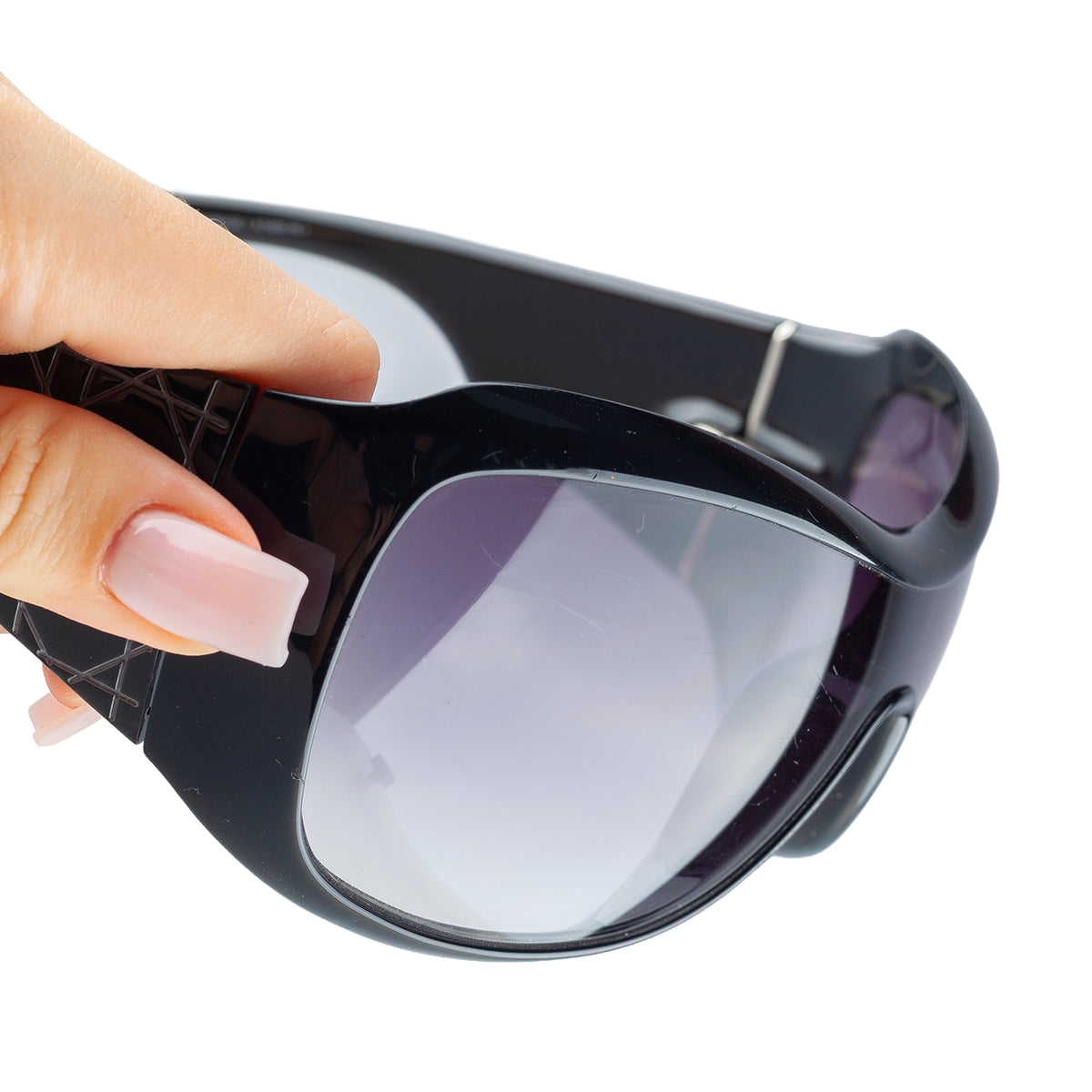 Christian Dior Cannage 1 Black Oversized Shield Sunglasses