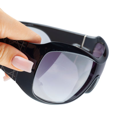 Christian Dior Cannage 1 Black Oversized Shield Sunglasses